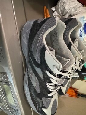 Reebok Gray and Black Lace-Up Running Sneakers